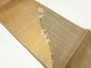 手織り紬花模様織出し袋帯